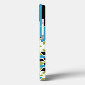 iPad Mini-Fall | Blütenmuster, Streifen | Blau, gr Case-Mate iPhone Hülle (Rückseite / Links)