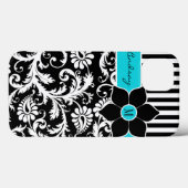 iPad Mini-Fall | Damaskus | Streifen | Türkisblau Case-Mate iPhone Hülle (Rückseite (Horizontal))