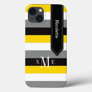 iPad Mini-Fall   Streifen   Gelb, Schwarz, Grau Case-Mate iPhone Hülle