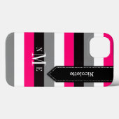 iPad Mini-Fall | Streifen | Rosa, Schwarz, Grau Case-Mate iPhone Hülle (Rückseite (Horizontal))