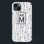 iPad Mini-Gehäuse für Schwarz-Weiß-Muster iPhone 13 Hülle<br><div class="desc">Das iPad Mini-Gehäuse mit schwarz-weiß Streifen Doodles Muster mit Tag und Monogramm. Es ist in verschiedenen Farben und in verschiedenen Hüllen und Ärmeln erhältlich.</div>