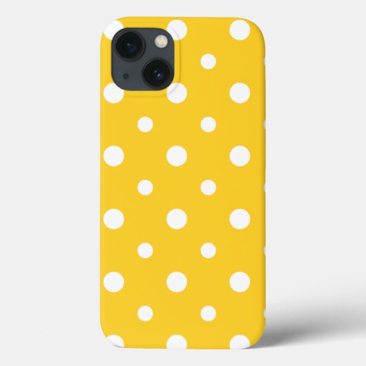 iPad Mini Retina Case White Jumbo Polkas auf Gelb (Rückseite)