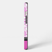 iPad rosa Damast-individueller Name iPhone Hülle (Linke Seite)