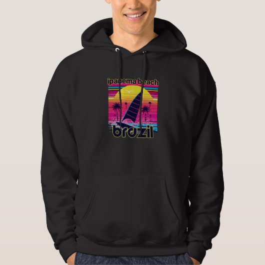 Ipanema Beach Retro 80s Style Souvenir Beach Hoodie (Vorderseite)