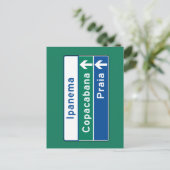 Ipanema/Copacabana/Strand, Brasilien Verkehrszeich Postkarte (Stehend Vorderseite)