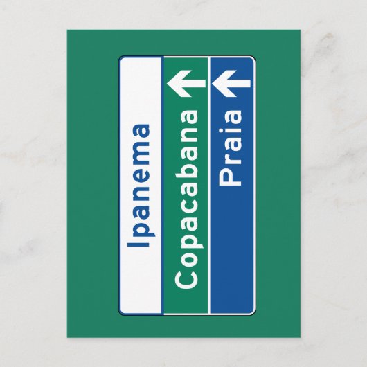 Ipanema/Copacabana/Strand, Brasilien Verkehrszeich Postkarte (Vorderseite)