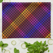 Ipanema färbt Kreise auf schwarz, bildet Quadrate Geschirrtuch (Gefaltet)