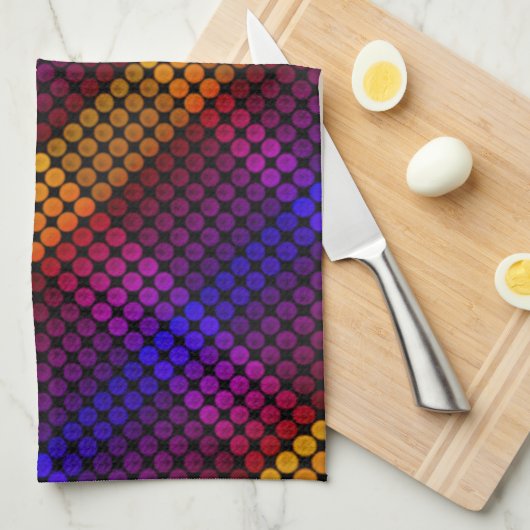 Ipanema färbt Kreise auf schwarz, bildet Quadrate Geschirrtuch (Viertel Falte)