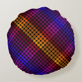 Ipanema färbt Kreise auf schwarz, bildet Quadrate Rundes Kissen