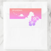 IPANEMA Hibiscus Blue Sky Rectangle Rechteckiger Aufkleber (Tasche)