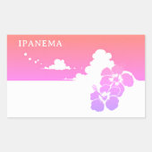 IPANEMA Hibiscus Blue Sky Rectangle Rechteckiger Aufkleber (Vorderseite)