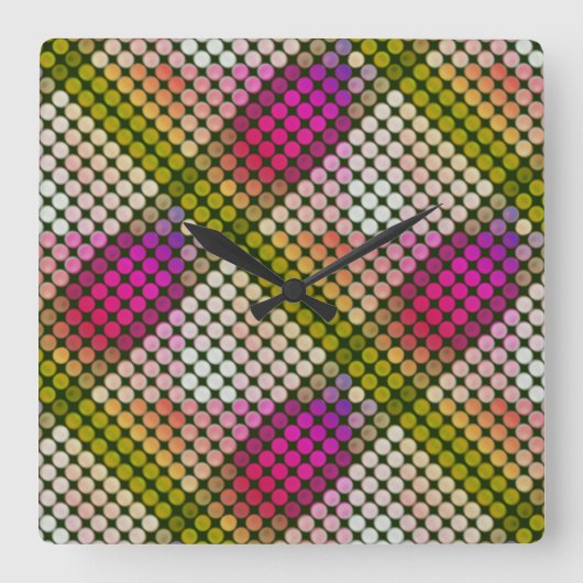 Ipanema in wiederholten Tasten, bizarre Formen Quadratische Wanduhr (Vorderseite)