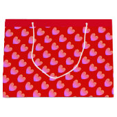 Ipanema Pink Hearts Große Geschenktüte (Vorderseite)
