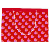 Ipanema Pink Hearts Große Geschenktüte (Rückseite)