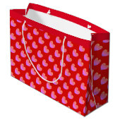 Ipanema Pink Hearts Große Geschenktüte (Rückseite Schrägansicht)