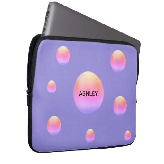 Ipanema Polka Dots on Lavender Blue Laptopschutzhülle (Vorne Rechts)