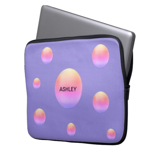 Ipanema Polka Dots on Lavender Blue Laptopschutzhülle (Vorderseite Links)