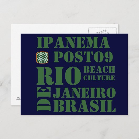 ipanema posto 9, Beachkultur Postkarte (Vorne/Hinten)
