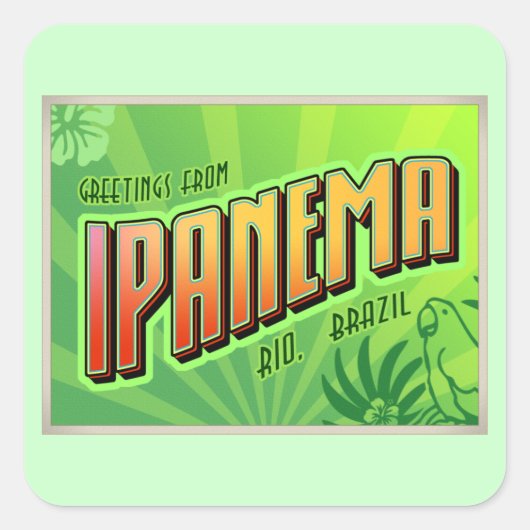 IPANEMA QUADRATISCHER AUFKLEBER (Vorderseite)