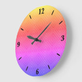 Ipanema Rainbow Hypnotic Diamond Modern Pop Art Große Wanduhr (Winkel)