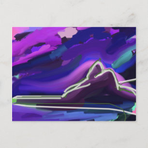 Ipanema Rio de Janeiro lila Malerei Postkarte