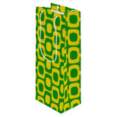 Ipanema Sidewalk Pattern, Beach Pattern, Brazil Geschenktüte Für Weinflaschen (Vorderseite Schrägansicht)