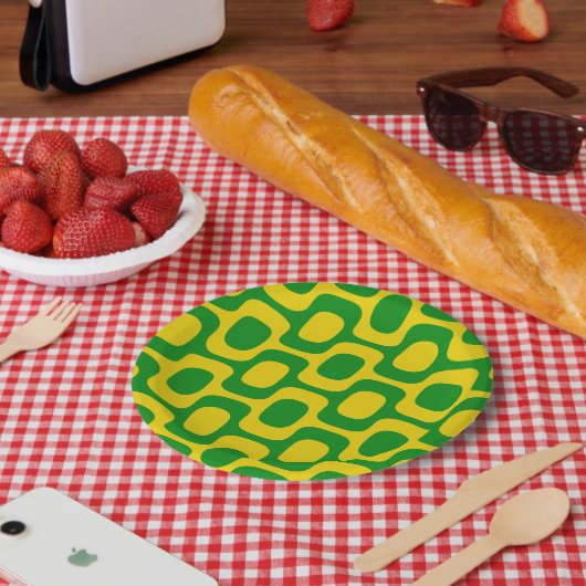 Ipanema Sidewalk Pattern, Beach Pattern, Brazil Pappteller (Picknick)