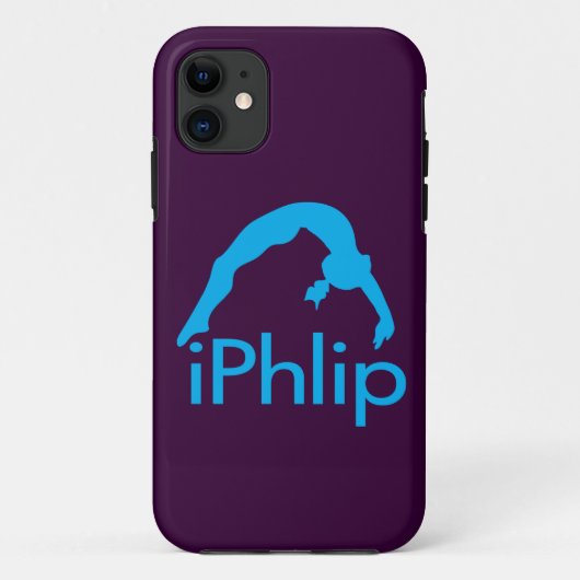iPhlip blauer GymnastikGymnast Case-Mate iPhone Hülle (Rückseite)