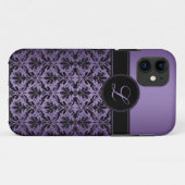 iPhone5 lila und schwarzes Damast-Monogramm Case-Mate iPhone Hülle (Rückseite (Horizontal))
