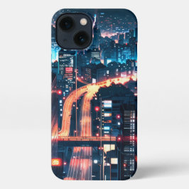 iPhone 11-15 Anime Case: "Cityscape Sunset." iPhone 13 Hülle