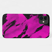 iPhone 11 Case Brushy Black & Pink (Rückseite (Horizontal))