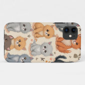 iPhone 11 Hüllen Niedliches Kittenmuster (Rückseite (Horizontal))