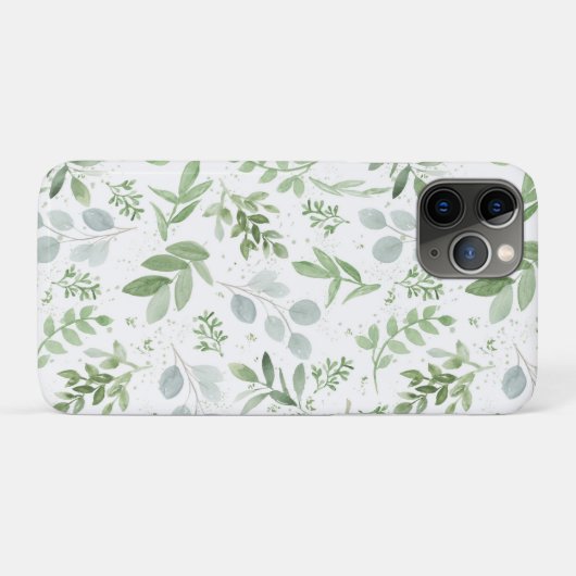 IPhone 11 Pro Case Hahnentrittmuster Eucalyptus Bl (Rückseite (Horizontal))