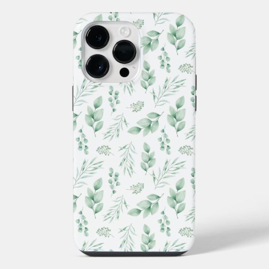 iPhone 11 Pro Max. grüne Blätter Muster Gehäuse Hülle (Rückseite)