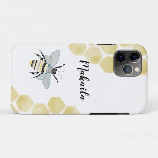 iPhone 11 Pro Zen Doodle Bee Case (Rückseite (Horizontal))