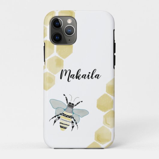 iPhone 11 Pro Zen Doodle Bee Case (Rückseite)