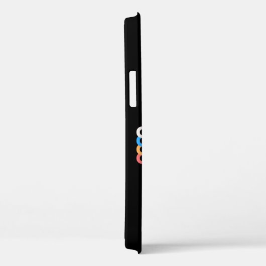 iPhone 12 Hüllen Schwarz & Beige Farbige Typografi (Rückseite / Rechts)