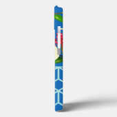 iPhone 13 Fall, Blue Background Golden Blume. Case-Mate iPhone Hülle (Rückseite / Links)