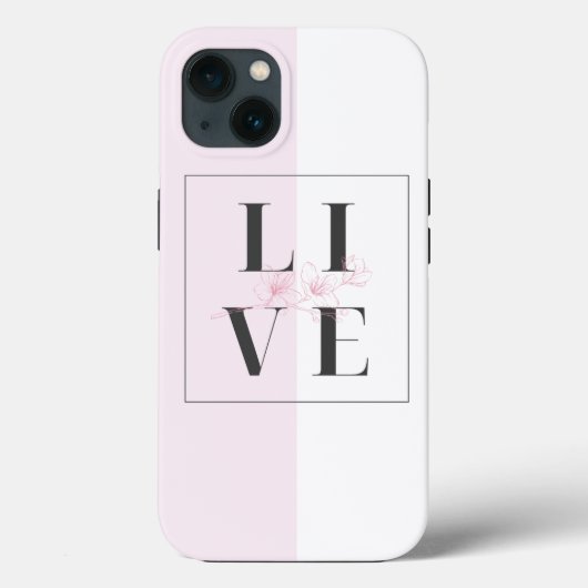 iPhone 13 Hülle rosa weiß (Rückseite)