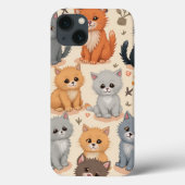 iPhone 13 Hüllen Niedliches Kittenmuster (Rückseite)
