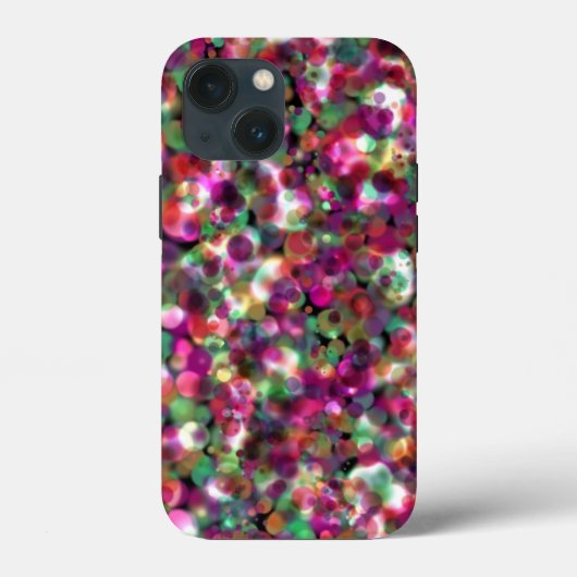 iPhone 13 Mini Hülle mit bunten Blasen (Rückseite)