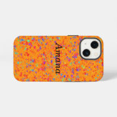 iPhone 13 Mini Hülle Orange & gemischte Farbherzen (Rückseite (Horizontal))