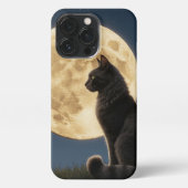 iPhone 13 Pro cat and moon phone case iPhone Hülle (Rückseite)