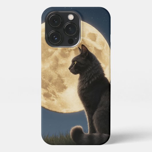 iPhone 13 Pro cat and moon phone case iPhone Hülle (Rückseite)