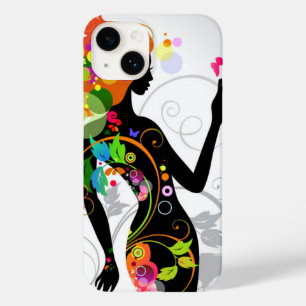 iPhone 14 Case-Floral Girl-Silhouette Case-Mate iPhone 14 Hülle