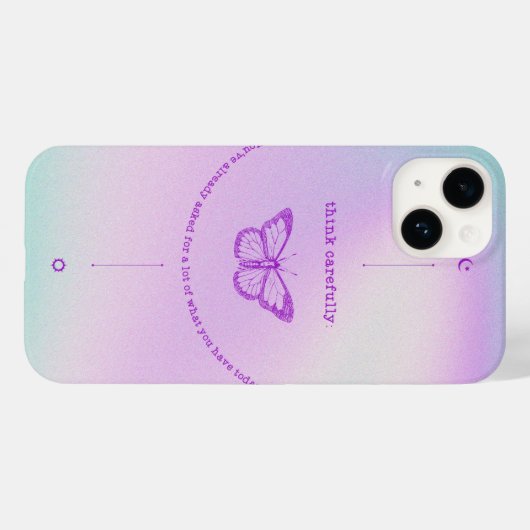 iPhone 14 Case - Reflektiver Schmetterling (Rückseite (Horizontal))