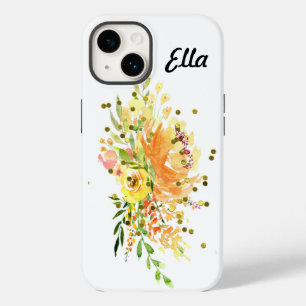 iPhone 14 Case Tough with Yellow Flowers