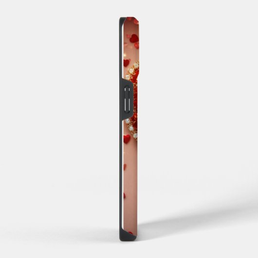 iPhone 14 Grosses Gehäuse, glänzend mit Herz-Liebe iPhone Hülle (Rechte Seite)