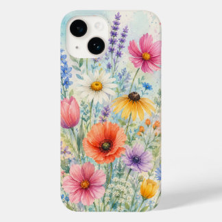 iPhone 14 Hülle Barely There Watercolor Wildblumen