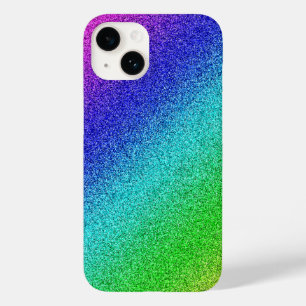iPhone 14 Hülle Glänzend Regenbogen Glitzer Bunt